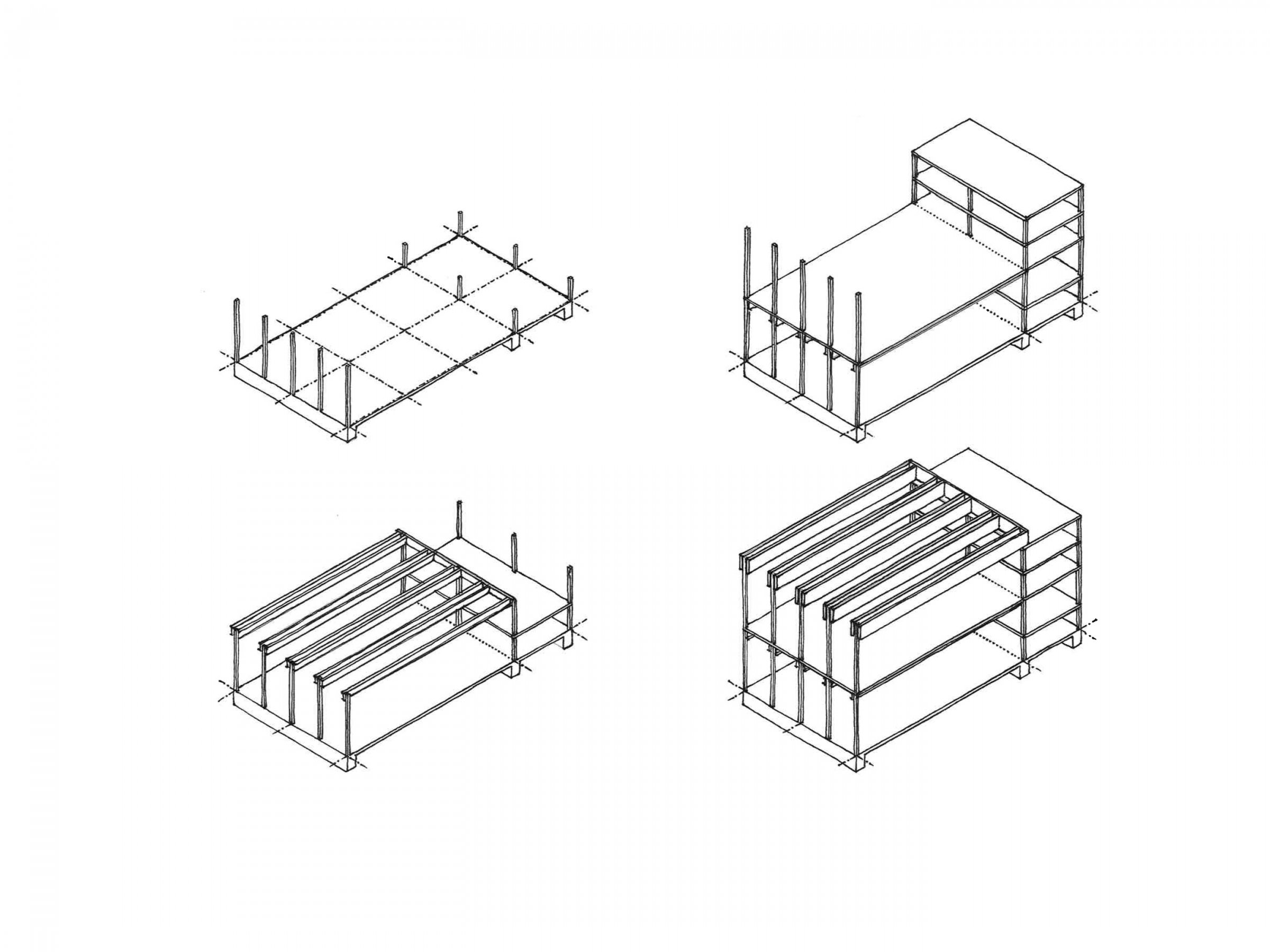 Modulare Grundschule Berlin, structural concept sports hall 