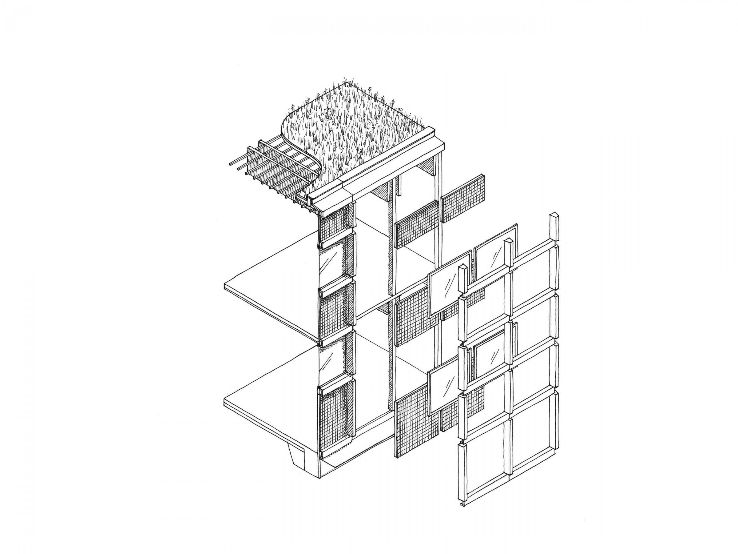 Modulare Grundschule Berlin, structural concept facade 