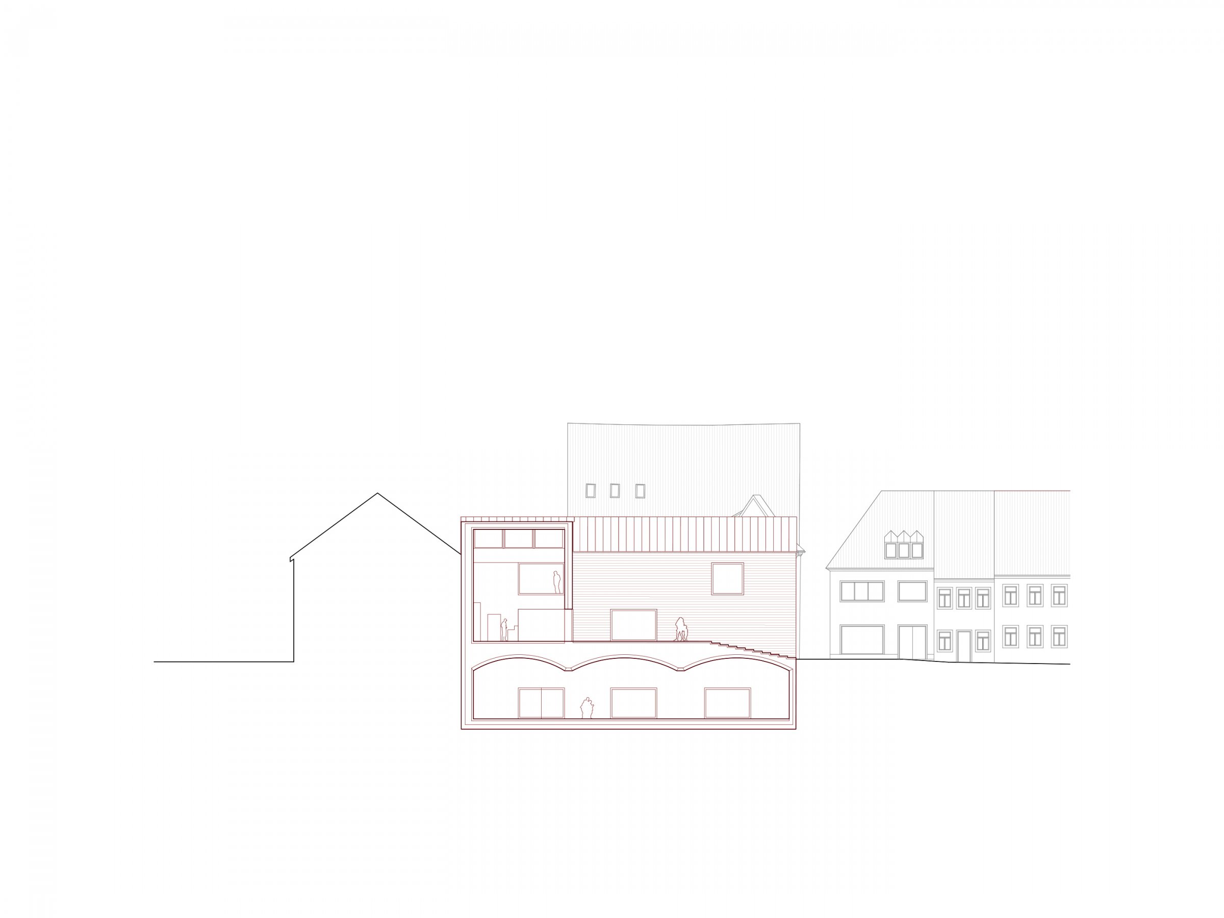 Kulturforum Martin-Luther-Platz Schweinfurt, Cross section 