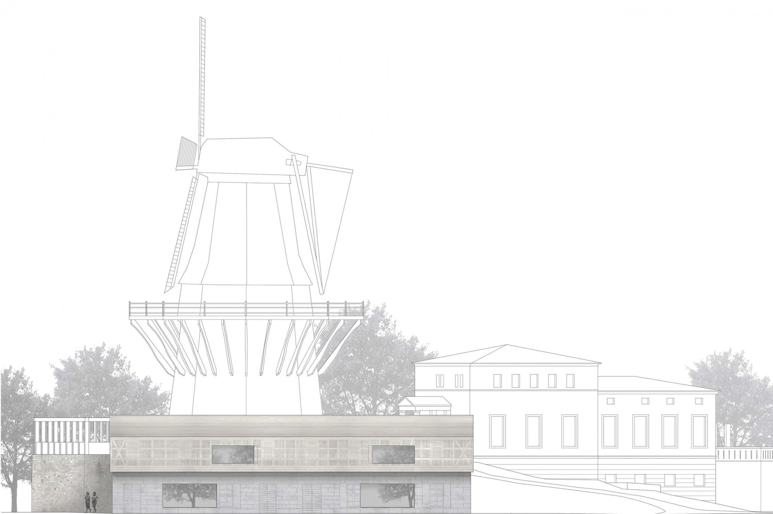 PTD Besucherzentrum Schloss Sanssouci_ Neubau des Schweizerhauses_elevation north 