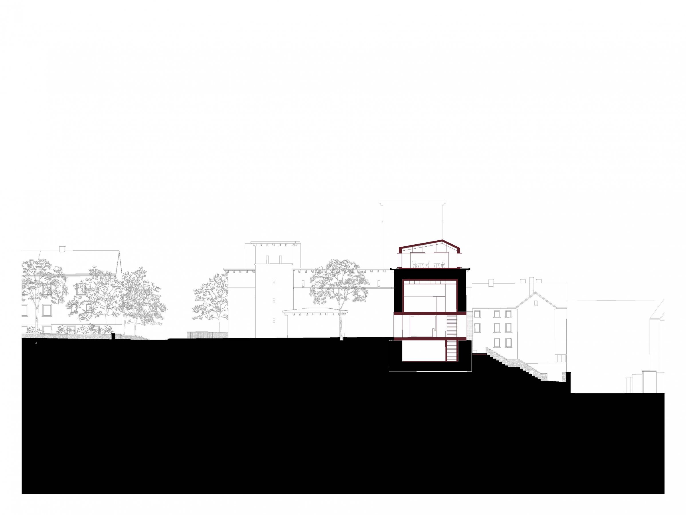 Extension Siegerlandmuseum Section A-A 