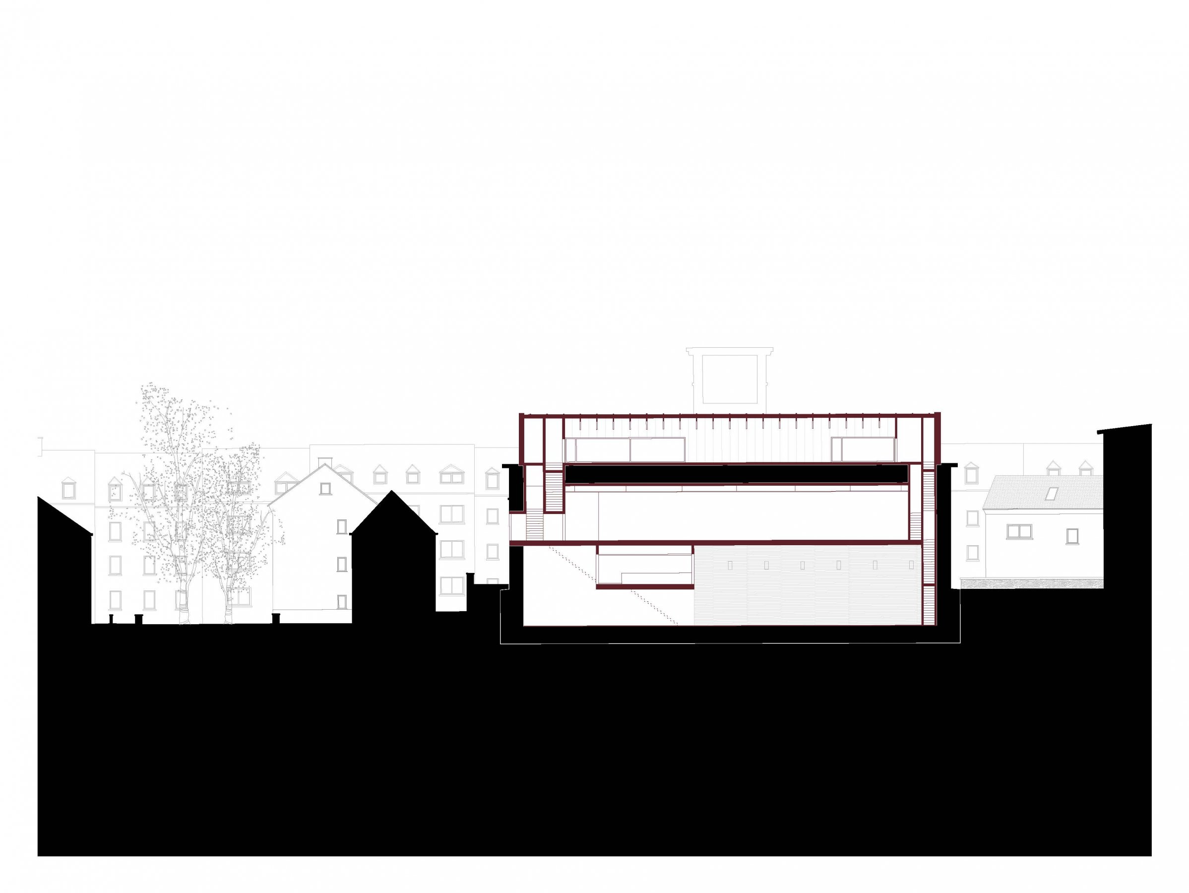 Extension Siegerlandmuseum Section B-B 