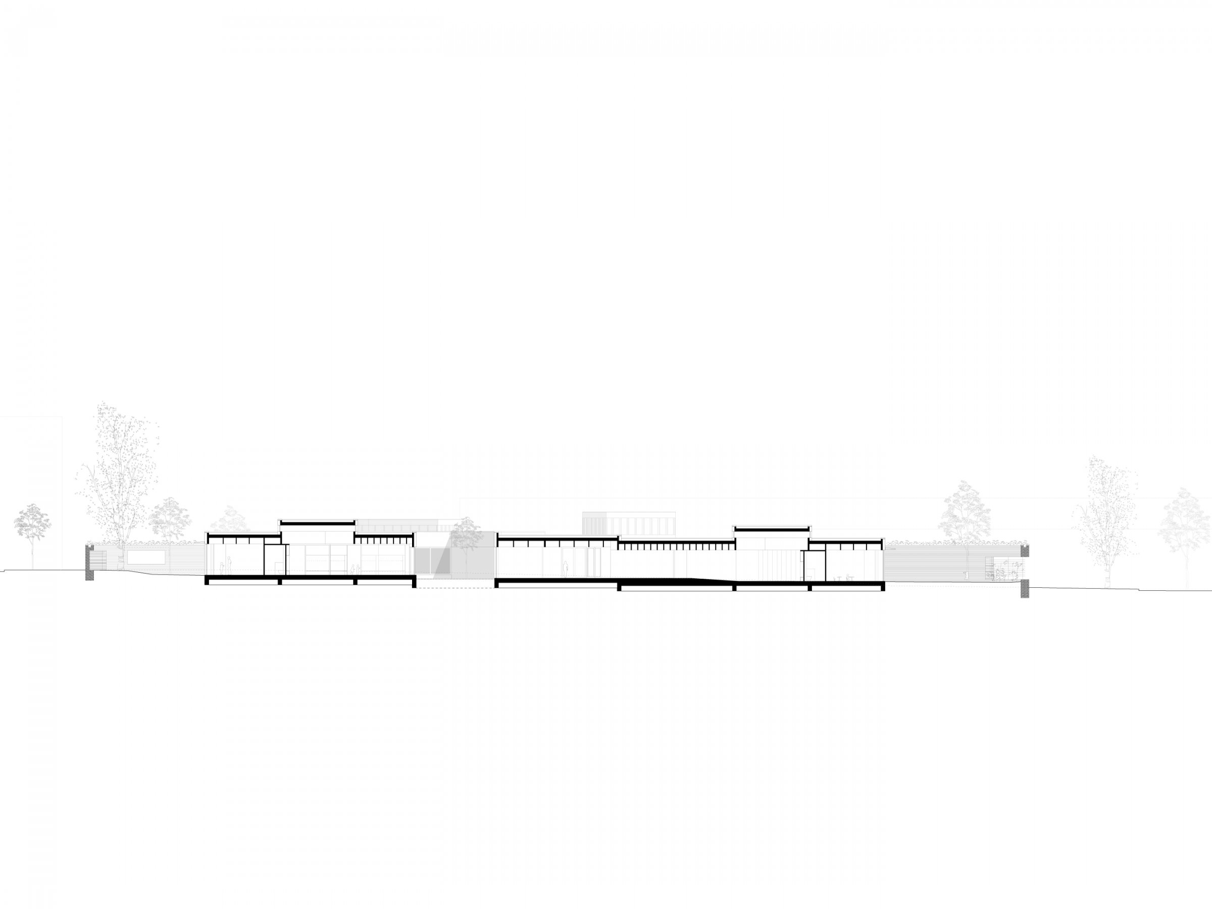Kindertagesstätte Gudrunstraße, longitudinal section 